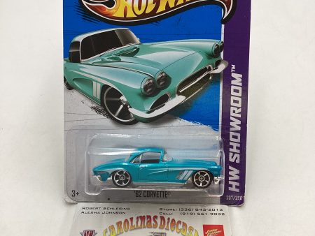 2013 Hot Wheels #207 62 Corvette Light Blue 5C For Sale