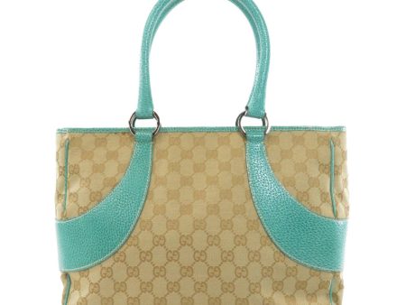 Gucci 113011 GG Tote Bag Canvas Leather Ladies Fashion