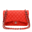 Chanel Salmon Brushed Caviar Jumbo Classic Double Flap Bag on Sale