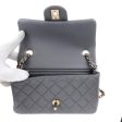 Chanel Dark Gray Lambskin Small Classic Flap with Gold Hardware For Discount