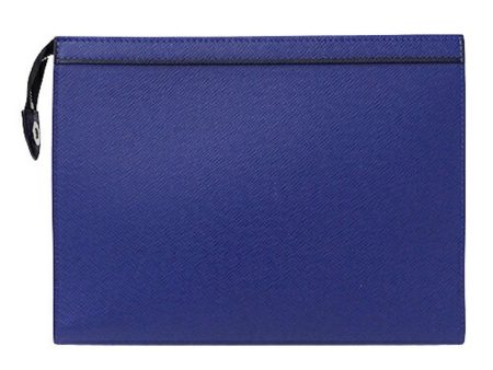 LOUIS VUITTON Bag Taiga Men s Clutch Second Pochette Voyage MM Cobalt M30575 Blue Hot on Sale