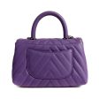 Chanel Purple Caviar Chevron Mini Coco Handle Bag Sale