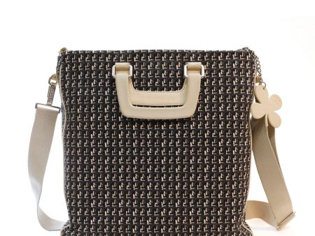 Chanel Black and Beige Canvas Clover Charm Tote Discount