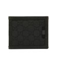 Gucci 260987 1147 Men s Black GG Canvas   Leather Bi-Fold Wallets (GGMW2023) Online now