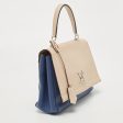 LOUIS VUITTON Beige Blue Leather Lockme II Top Handle Bag Online now