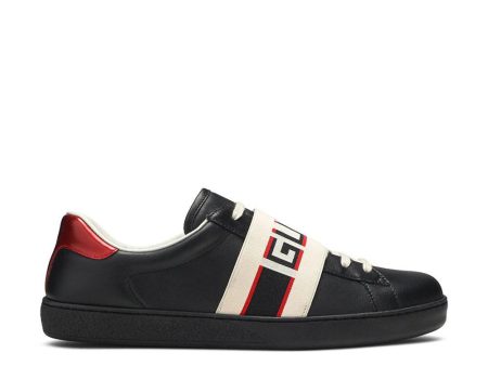 Gucci 523469 Ace Men s Shoes Black Calf-Skin Leather Casual Sneakers (GGM1715) Supply