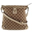 Gucci 131326 GG Canvas x Leather Beige Women s Shoulder Bag Sale