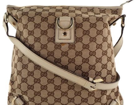 Gucci 131326 GG Canvas x Leather Beige Women s Shoulder Bag Sale