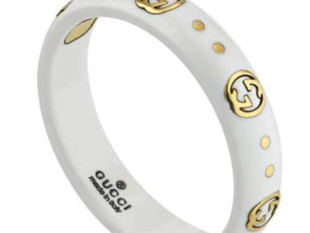 GUCCI 18K Yellow Gold & White Zirconia Icon Ring YBC679262002 For Discount