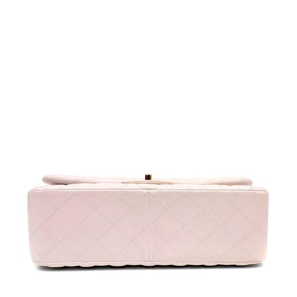 Chanel Light Beige Lambskin Jumbo Classic w  Rose Gold Hardware Hot on Sale