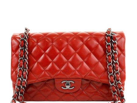 Chanel Lipstick Red Lambskin Jumbo Classic Supply