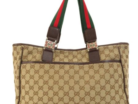 GUCCI 145758 GG Sherry Line Handbag Canvas Ladies For Discount