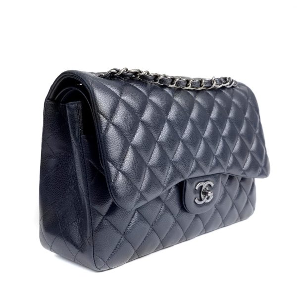 Chanel Navy Caviar Jumbo Classic Fashion