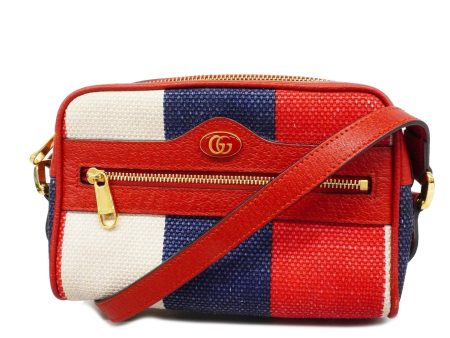 Gucci 517350 Women s Canvas Shoulder Bag Blue,Red Color,White Online Sale