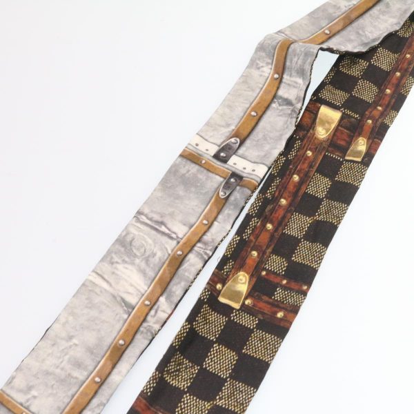 LOUIS VUITTON Bando Scarf Silk Black Gray LV Auth am2335s Online