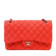 Chanel Salmon Brushed Caviar Jumbo Classic Double Flap Bag on Sale