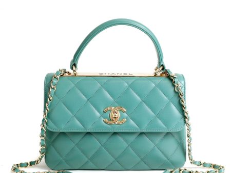 Chanel Aqua Lambskin Trendy CC Top Handle Flap Bag Hot on Sale