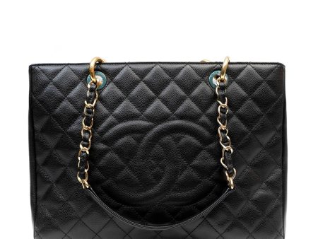 Chanel Black Caviar Grand Shopping Tote GST Hot on Sale