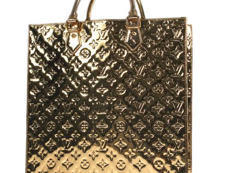 LOUIS VUITTON Sac Plat Tote Handbag Gold Monogram Miroir M40268 78582 Discount