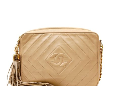 Chanel Beige Quilted Leather Vintage Camera Bag Hot on Sale