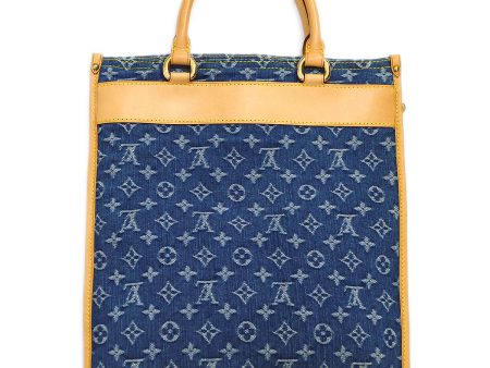 LOUIS VUITTON 2005 FLAT SHOPPER TOTE MONOGRAM DENIM M95018 Sale