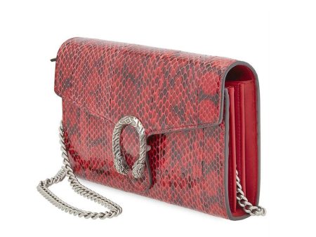 Gucci 401231 0416 Dionysus Women s Red Exotic Snake Skin Shoulder Bag (GG2066) For Cheap