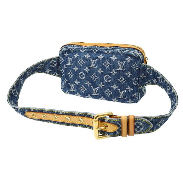 LOUIS VUITTON★ BUM BAG WAIST POUCH INDIGO MONOGRAM DENIM M95347 ao32927 Fashion