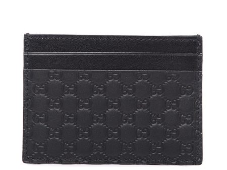 Gucci 262887 525040 Men s Black Micro Guccissia Embossed Leather Credit Cards Holder (GGMW2024) Fashion