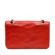 Chanel Vintage Red Leather Scallop Quilted Flap Bag Online now