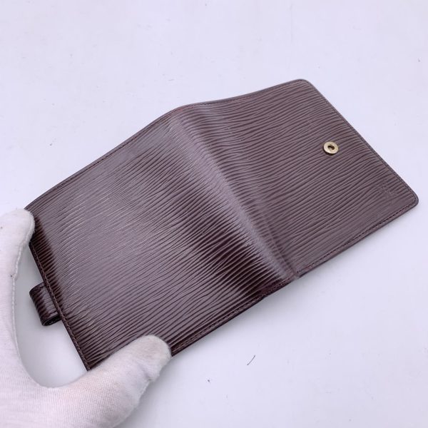 LOUIS VUITTON Brown Epi Leather Compact Wallet Coin Purse For Discount