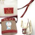 Gucci ?? DORAEMON Doraemon Mini GG Supreme Bucket Bag Women s Shoulder 647801 Beige Red Discount