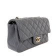 Chanel Dark Gray Lambskin Small Classic Flap with Gold Hardware For Discount