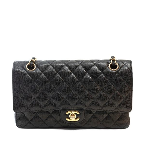 Chanel Black Caviar Medium Classic Flap with Gold Hardware Discount