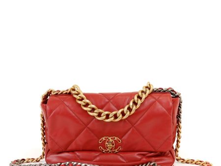 Chanel 19 Bag Red Lipstick Jumbo with Mixed Hardware Online Sale