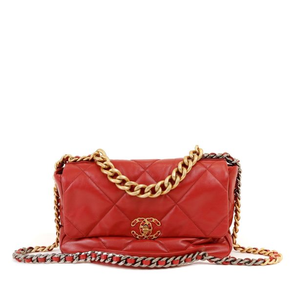 Chanel 19 Bag Red Lipstick Jumbo with Mixed Hardware Online Sale