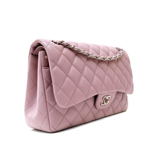 Chanel Lavender Lambskin Jumbo Classic Flap Hot on Sale