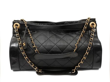 Chanel Black Calfskin Shopper Tote with Gold Hardware For Cheap