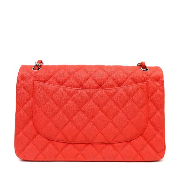 Chanel Salmon Brushed Caviar Jumbo Classic Double Flap Bag on Sale