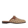 Gucci 719749 FAA0U 9768 Men s Shoes Beige & Ebony Fabric   Calf-Skin Leather GG Jarkata Sandals (GGM1744) Online