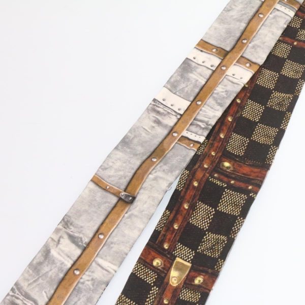 LOUIS VUITTON Bando Scarf Silk Black Gray LV Auth am2335s Online