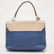 LOUIS VUITTON Beige Blue Leather Lockme II Top Handle Bag Online now