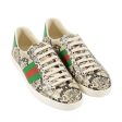 Gucci 386750 19Y30 9771 Men s Shoes Natural, Green & Red Python Print   Cafl-Skin Leather Casual Sneakers (GGM1724) Discount