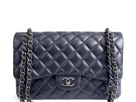 Chanel Navy Caviar Jumbo Classic Fashion