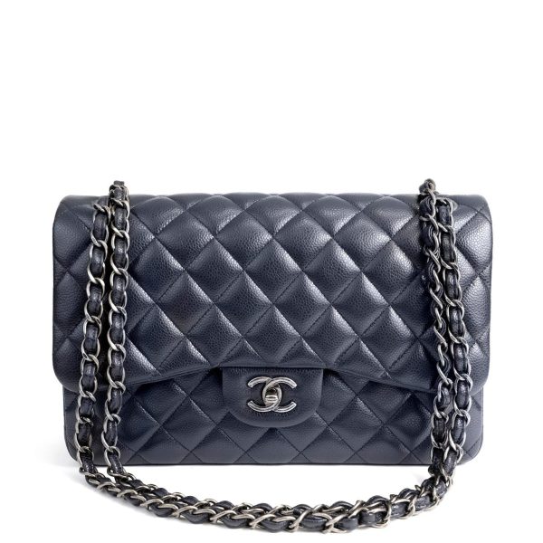 Chanel Navy Caviar Jumbo Classic Fashion