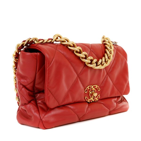 Chanel 19 Bag Red Lipstick Jumbo with Mixed Hardware Online Sale