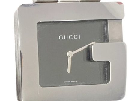 GUCCI 3600M Watch Men s G Square Black Dial SS Stainless Steel Silver Quartz Analog Display square Cheap