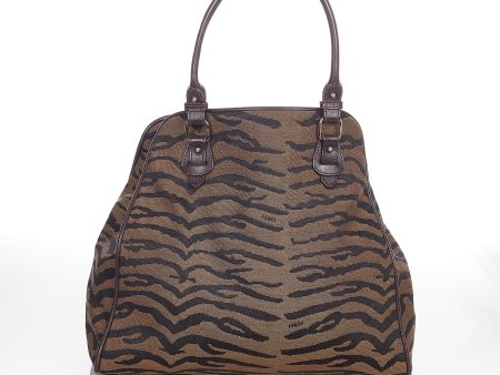 Fendi Zebra Print Canvas Handbag Supply