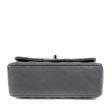 Chanel Dark Gray Lambskin Small Classic Flap with Gold Hardware For Discount