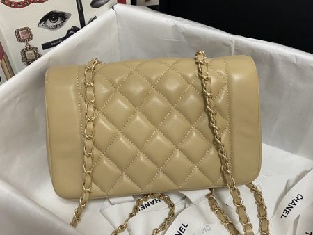 Chanel Quilted Gold Beige Flap Bag Online Sale