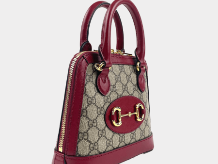 GUCCI 1955 Horsebit Tote Supreme GG w Red Discount